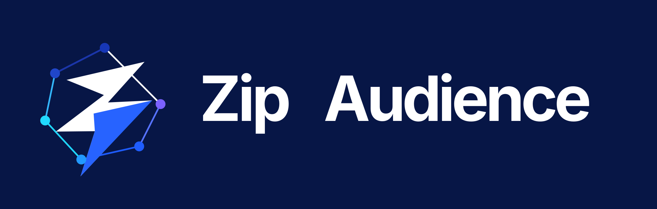 ZipAudience horizontal logo, light version
